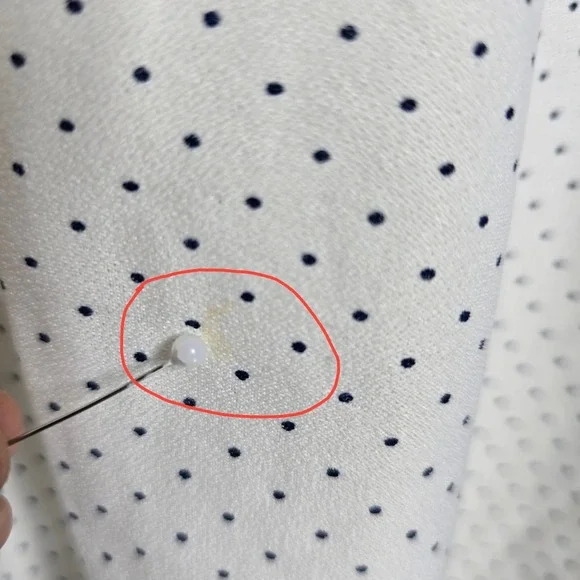 Vintage White Polka Dot Dress Short Sleeve Mock‎ Neck Elastic Waist Ruffle Trim - Picture 8 of 11